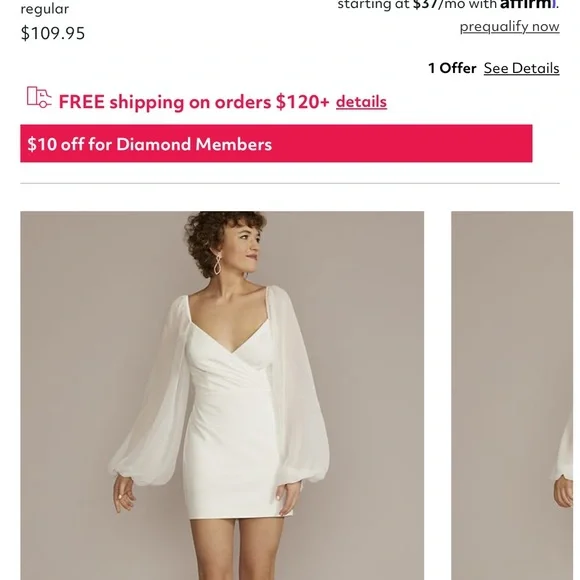 Fun, flirty, white dress. Perfect for bridal events!